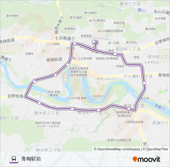 梅７７乙 バスの路線図