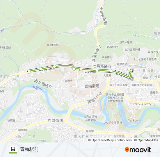 梅７７甲 Bus Line Map