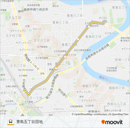 深夜０２ バスの路線図
