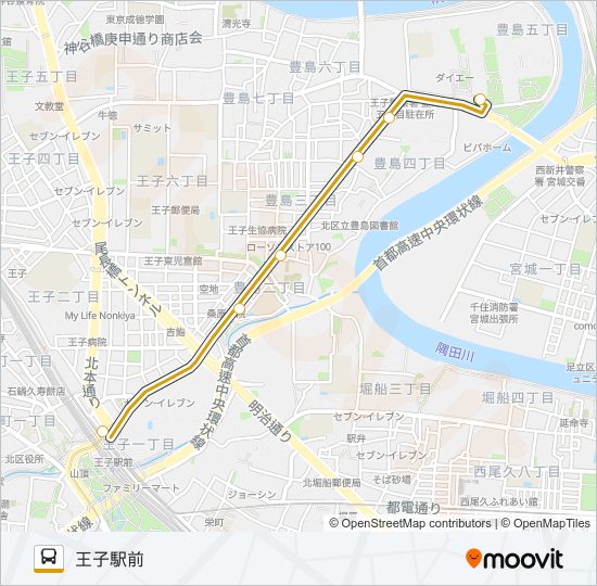 深夜０２ バスの路線図