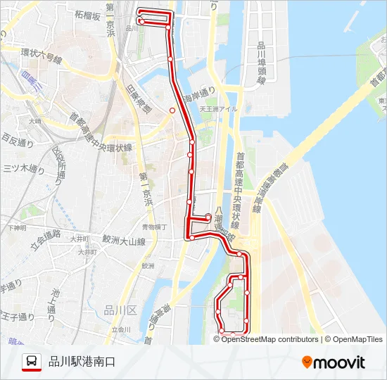 深夜０７ バスの路線図