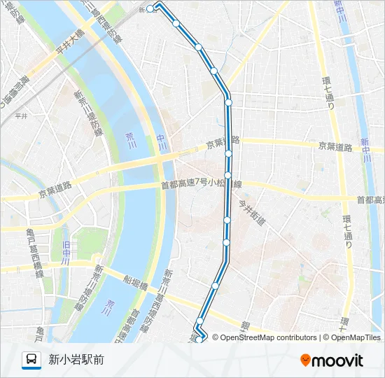 深夜１２ バスの路線図
