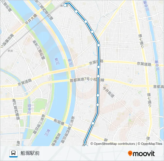 深夜１２ バスの路線図
