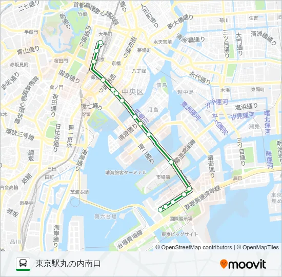 深夜１３ バスの路線図