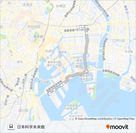 直行０３ バスの路線図