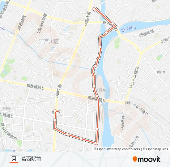 葛西２２ Bus Line Map