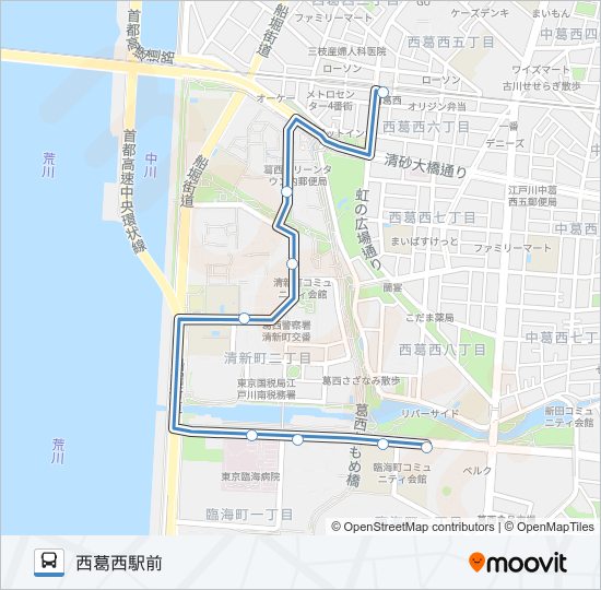 西葛２７ バスの路線図