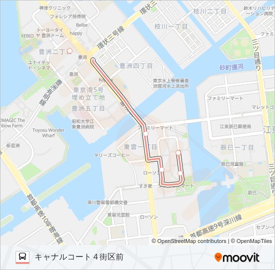 豊洲０１ Bus Line Map