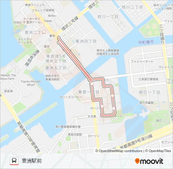 豊洲０１ Bus Line Map