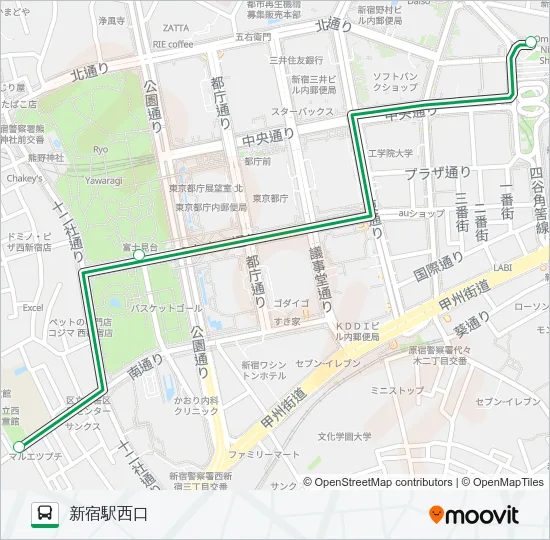 宿７４出入 バスの路線図