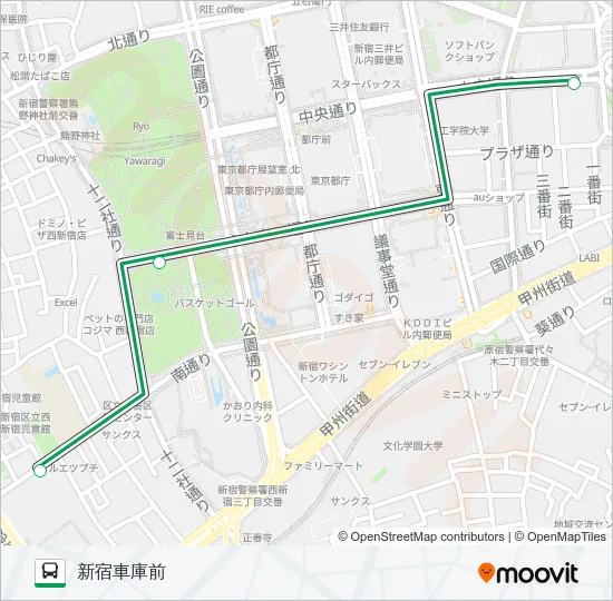 宿７４出入 バスの路線図