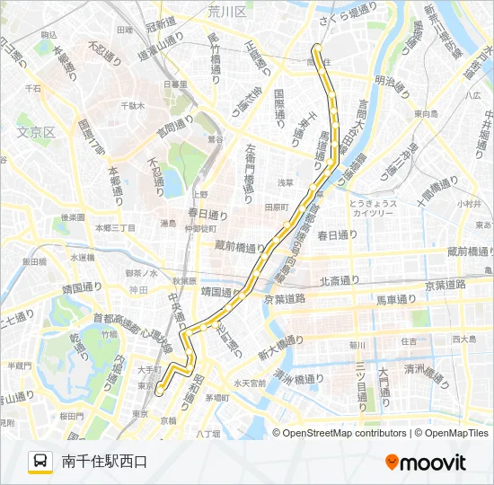 東４２－１ バスの路線図