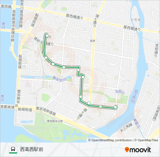西葛２０甲 Bus Line Map