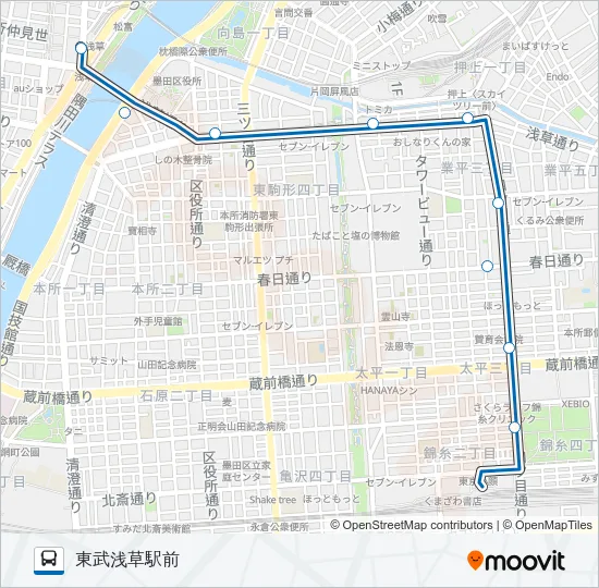 都０８（Ｔ０８） バスの路線図