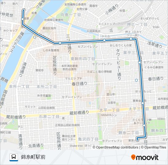 都０８（Ｔ０８） Bus Line Map