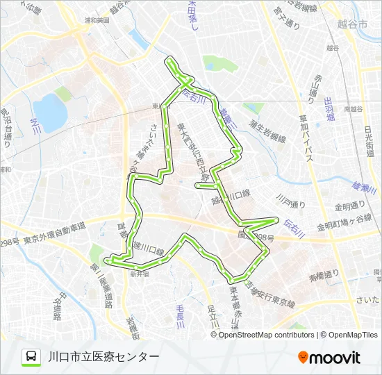川口05B バスの路線図
