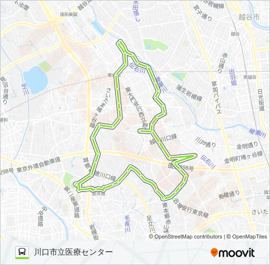 川口05B バスの路線図