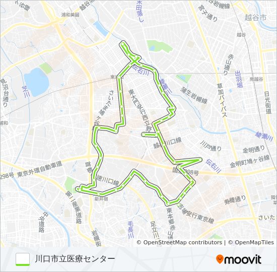 川口05B bus Line Map