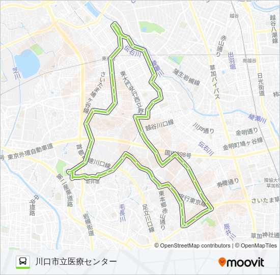 川口05A Bus Line Map