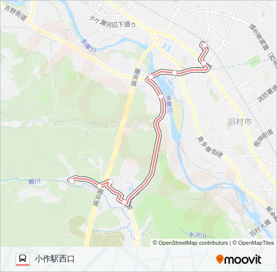 小14<学びの城経由> の路線図