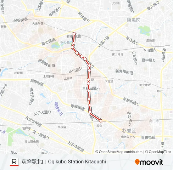 荻11 の路線図