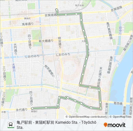 亀21ルート スケジュール 停車地 地図 亀戸駅前 Kameido Sta