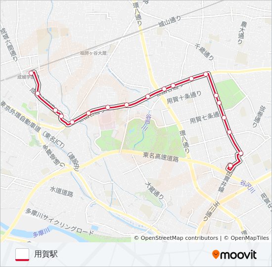 用06ルート スケジュール 停車地 地図 用賀駅 アップデート済み