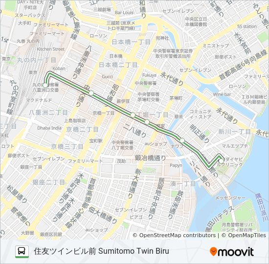 東16ルート スケジュール 停車地 地図 住友ツインビル前 Sumitomo Twin Biru