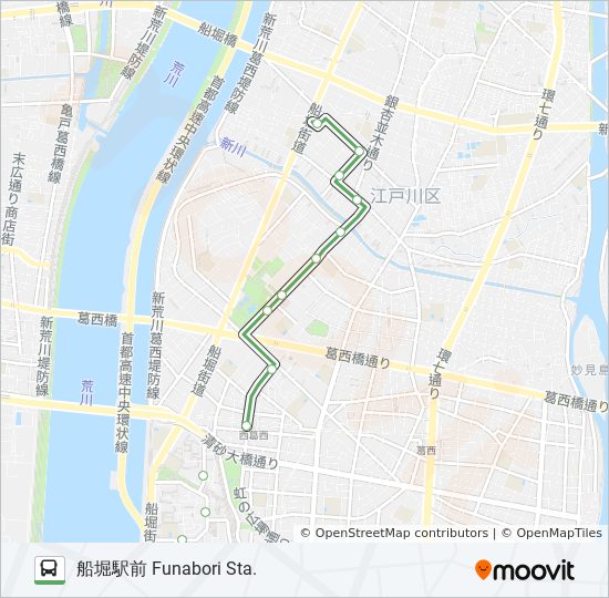 西葛26路線 時刻表 站點和地圖 船堀駅前funabori Sta