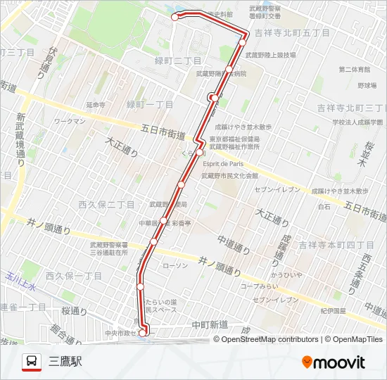 鷹40 Route Schedules Stops Maps 三鷹駅 Updated