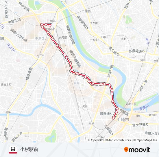 川34 バスの路線図