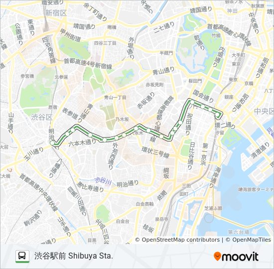 渋ルート スケジュール 停車地 地図 渋谷駅前 Shibuya Sta