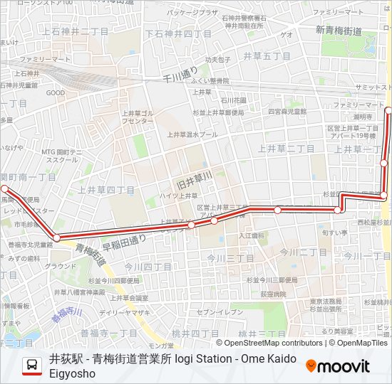 荻12-1 bus Line Map