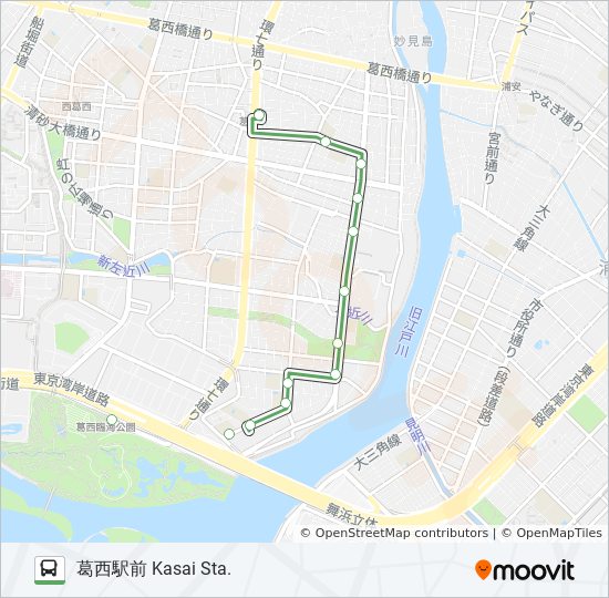 葛西21ルート スケジュール 停車地 地図 葛西駅前 Kasai Sta