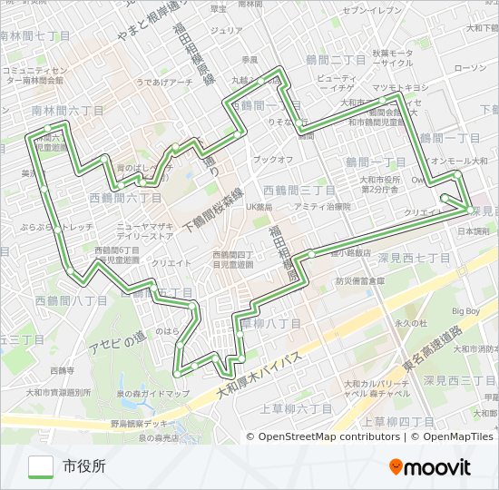 ☆市役所~市役所 バスの路線図