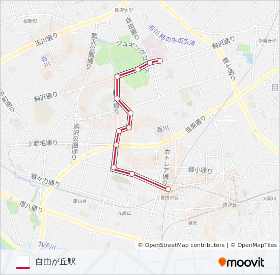 自11ルート スケジュール 停車地 地図 自由が丘駅 アップデート済み