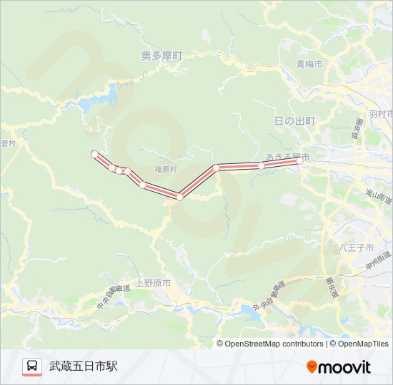 都民の森急行バス(休園日運休) bus Line Map