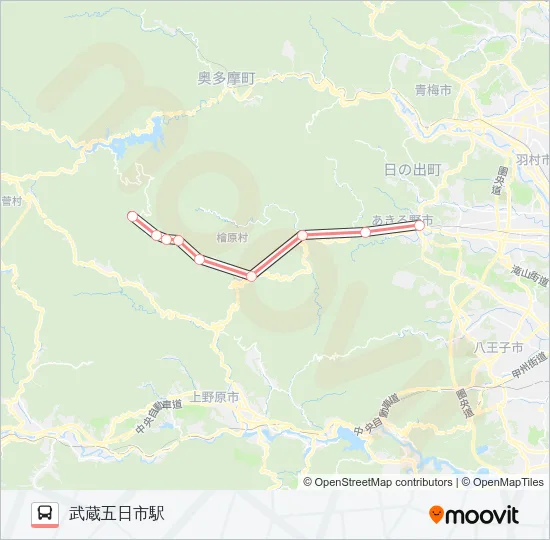 都民の森急行バス(休園日運休)  Line Map