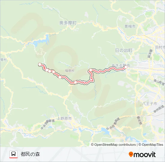 都民の森急行バス(休園日運休)  Line Map