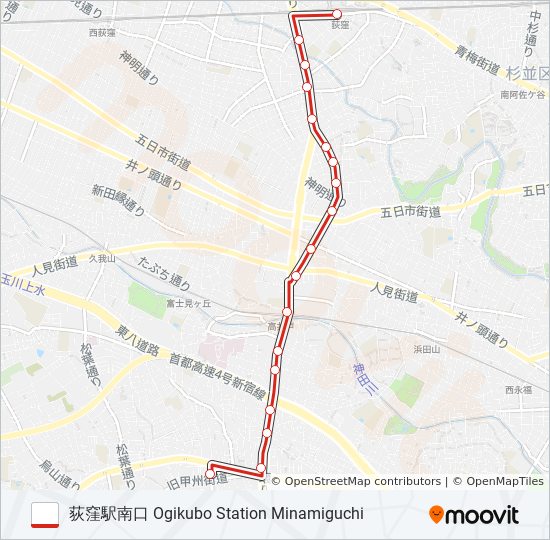 荻54 バスの路線図