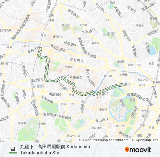 高71 Route Schedules Stops Maps 高田馬場駅前 Takadanobaba Sta