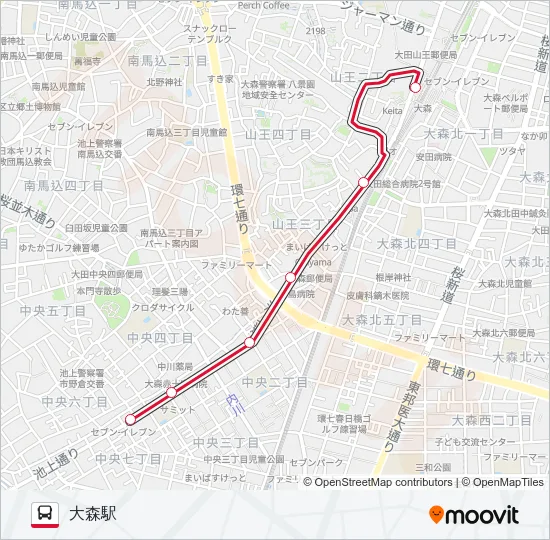 池上営業所-大森駅  Line Map