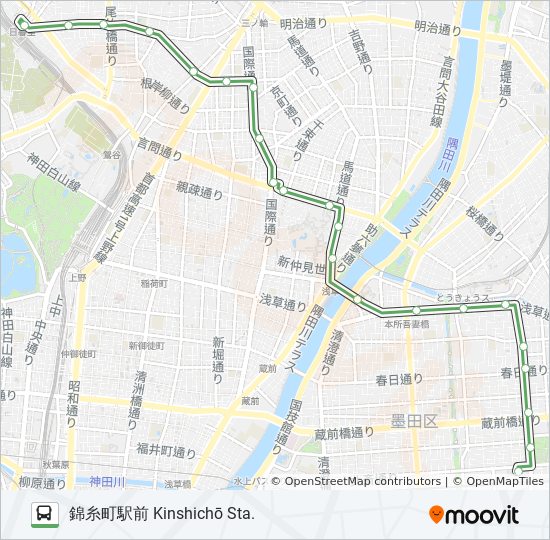 都08 T08 ルート スケジュール 停車地 地図 錦糸町駅前 Kinshichō Sta