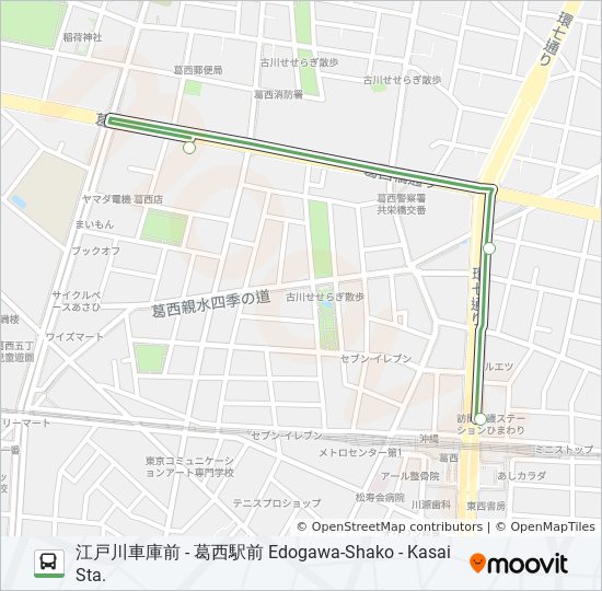 錦25出入 Route Schedules Stops Maps 葛西駅前 Kasai Sta