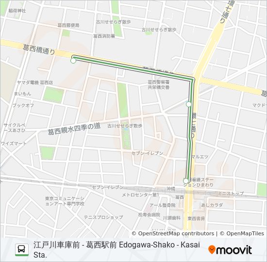 錦25出入ルート スケジュール 停車地 地図 江戸川車庫前 Edogawa Shako