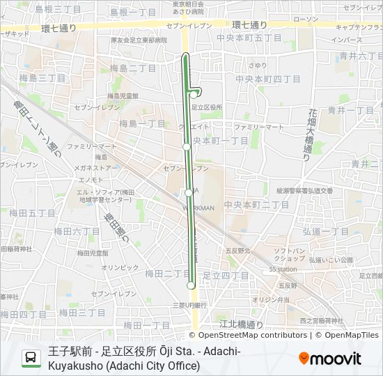 王49 Route Schedules Stops Maps 足立区役所 Adachi Kuyakusho Adachi City Office Updated