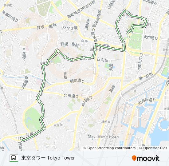 橋86ルート スケジュール 停車地 地図 東京タワー Tokyo Tower