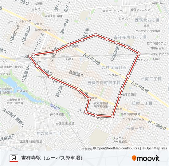 1号 バスの路線図