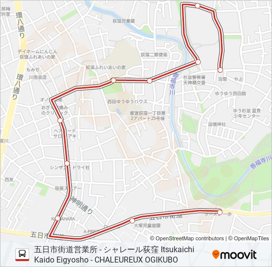 荻51-1 バスの路線図