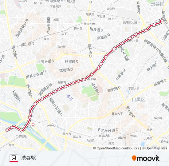 渋12 bus Line Map